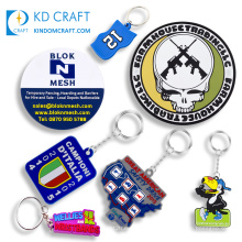 Wholesale cheap custom logo promotional rubber keyring resin anime football team personalized 2d 3d custom pvc keychain